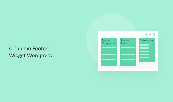 4 Column Footer Widget WordPress