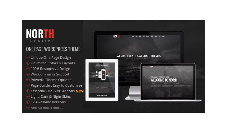 North wordpress on page theme